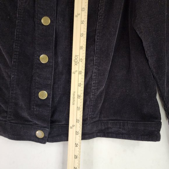Cathy Daniels Jacket Womens Large Black Corduroy Rhinestone Western Snap On - Picture 6 of 11